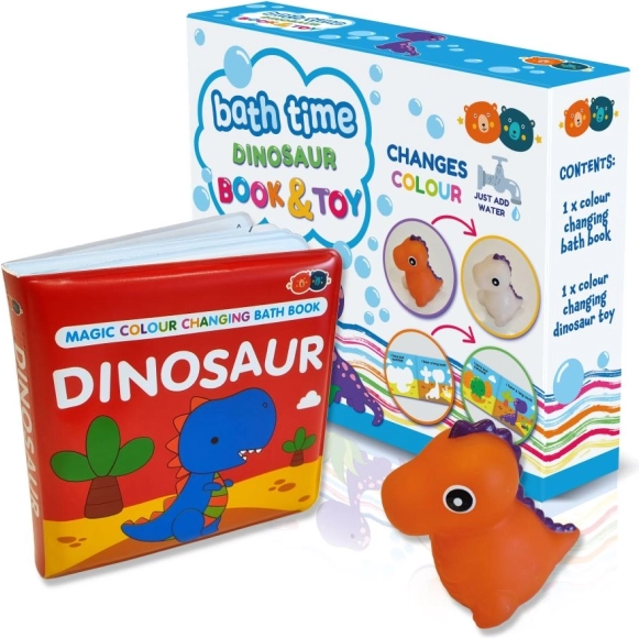 Magična kupalna knjižica s igračkom – dinosaurus