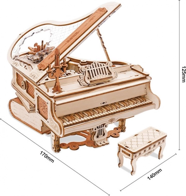 RoboTime 3D Drvene mehaničke puzzle Čarobni klavir (električni pogon)