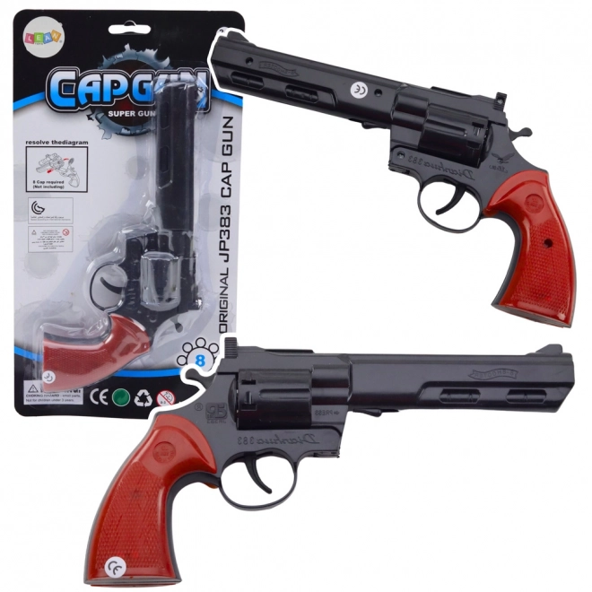 Dječji revolver na kapsule zvuk crni