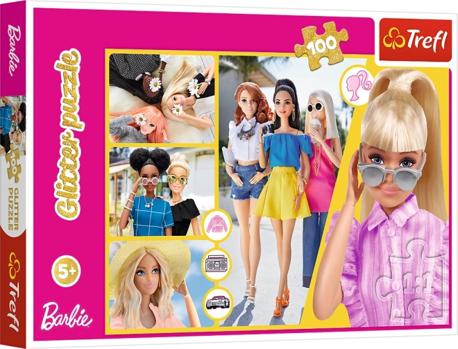 Slagalica 100 dijelova Glitter Baršunasta Barbie