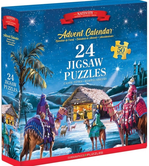 EUROGRAPHICS Puzzle Adventni kalendar: Rođenje Isusa 24x50 dijelova