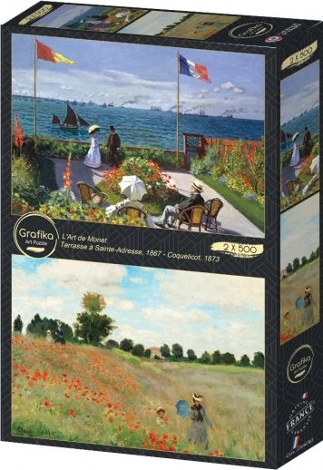 Puzzle Vrt u Sainte Adresse i Polje makova 2x500 dijelova