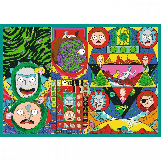 Puzzle 4x250 Uvrtjeti svijet Ricka i Mortyja od Trefla