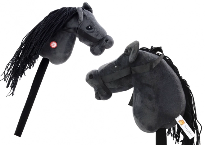 Plišana glava konja na štapu Hobby Horse Longhair Black Sounds