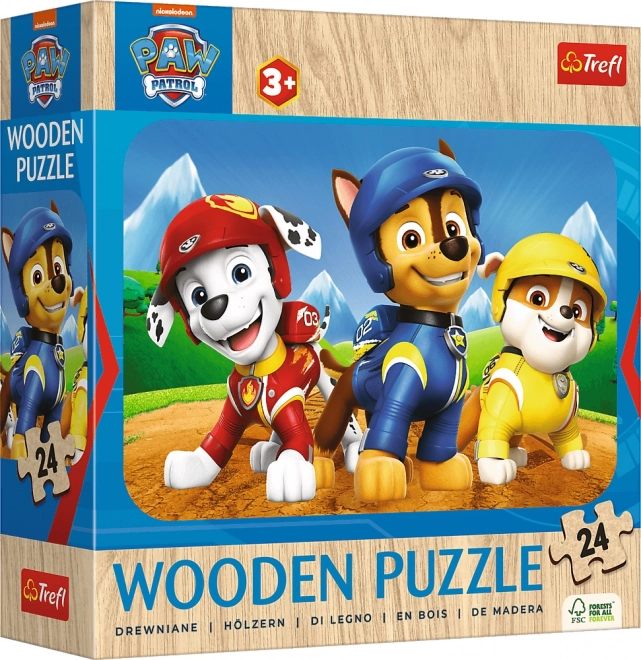 Puzzle 24 drvenih dijelova Psići u ophodnji