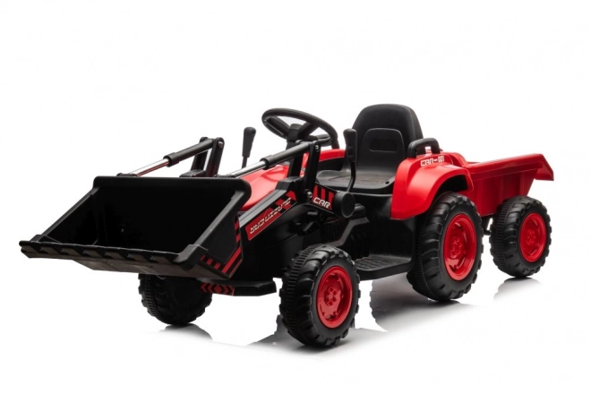Dječji crveni traktor s punjivom baterijom i lopatom