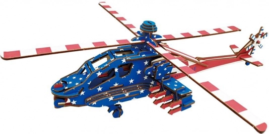 Drvene 3D puzzle Američki borbeni helikopter Apache