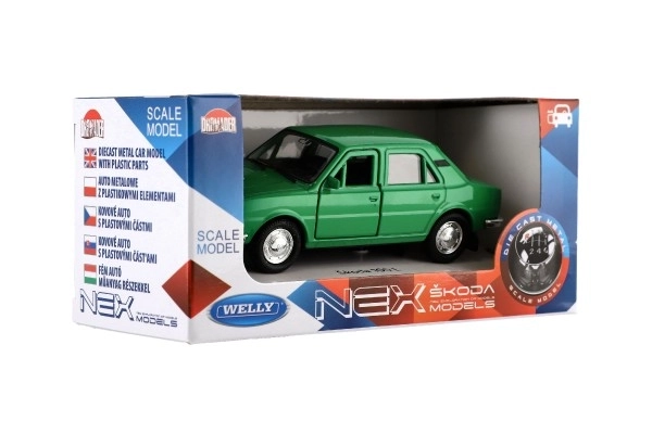 Auto Welly Škoda 105L metal/plast 11cm 1:34-39 slobodan hod 4 boje u kutiji 15x7x7cm