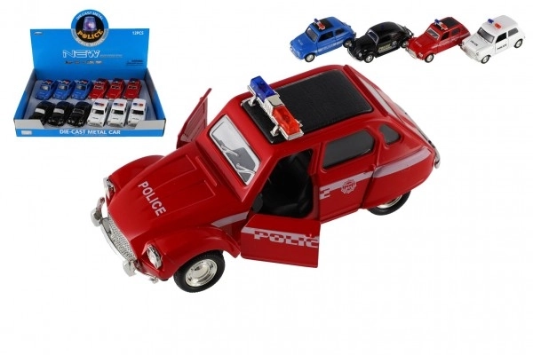 Auto policija retro 11cm metal / plast na povratni pogon na baterije sa svjetlom 4 vrste
