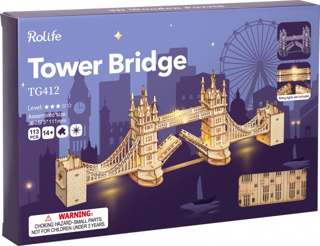 RoboTime drvene 3D puzzle most Tower Bridge svjetleći