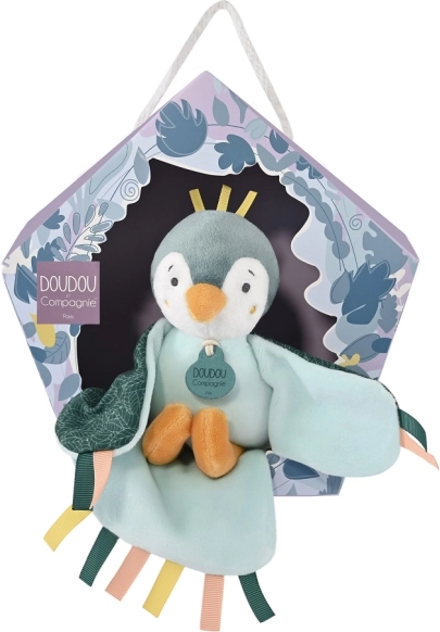 Doudou poklon set – glazbena plišana ptičica zelena