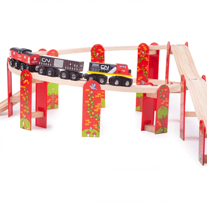 Bigjigs Rail višerazinska drvena željeznička konstrukcija