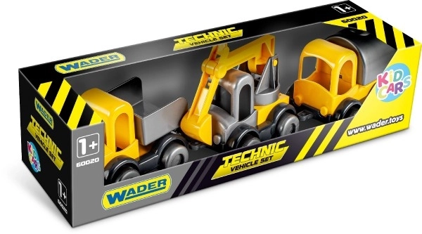 Auto građevinski Kid Cars 3 kom plastični 10cm u kutiji 30x8x10cm 12m+ Wader