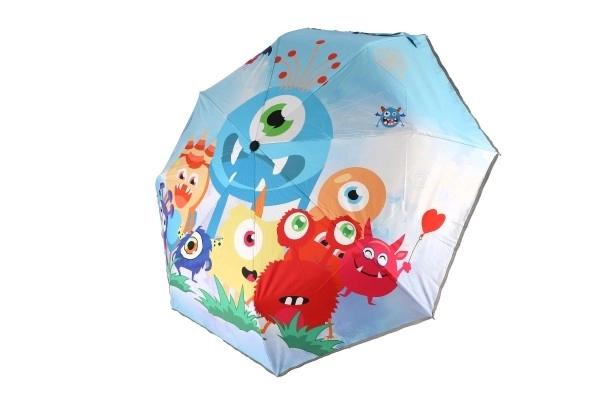 Sklopivi kišobran Čudovišta tkanina/metal 28cm plavi u vrećici