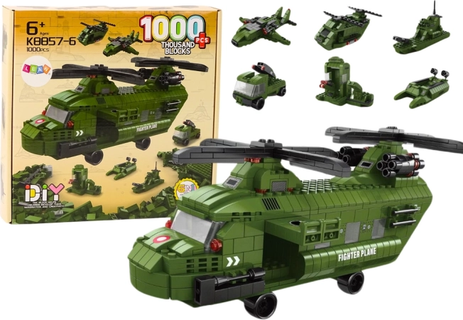 Vojni zeleni helikopter građevni set 1000 kom