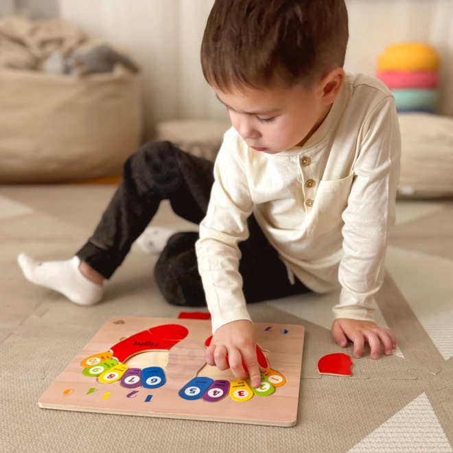 Drvena edukativna slagalica TOOKY TOY - Učenje brojeva i boja