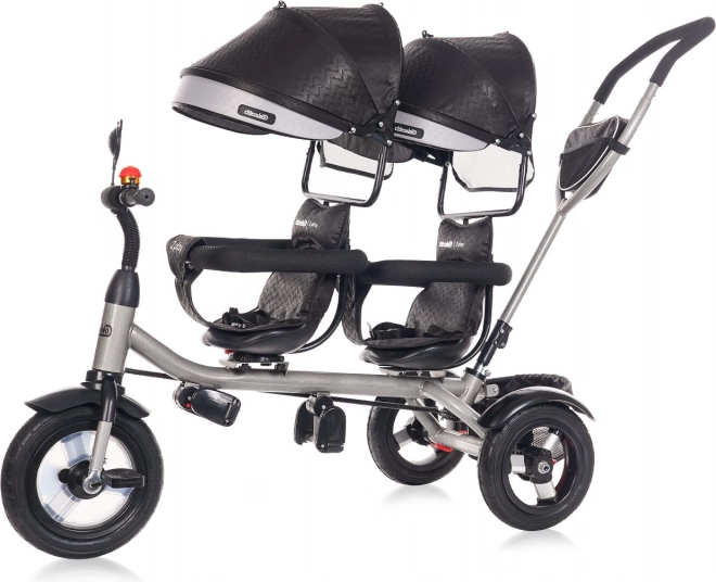 CHIPOLINO Trokolica za blizance 2Play Obsidian – silver