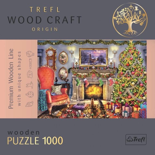 Drvene obostrane puzzle TrefL Uz kamin 1000 dijelova