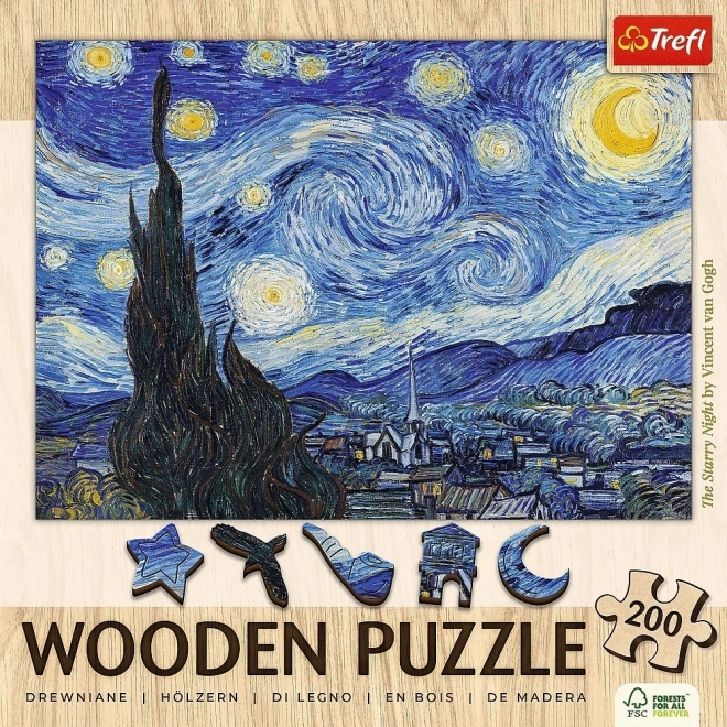 Drvene puzzle Vincent van Gogh - Zvjezdana noć 200 komada