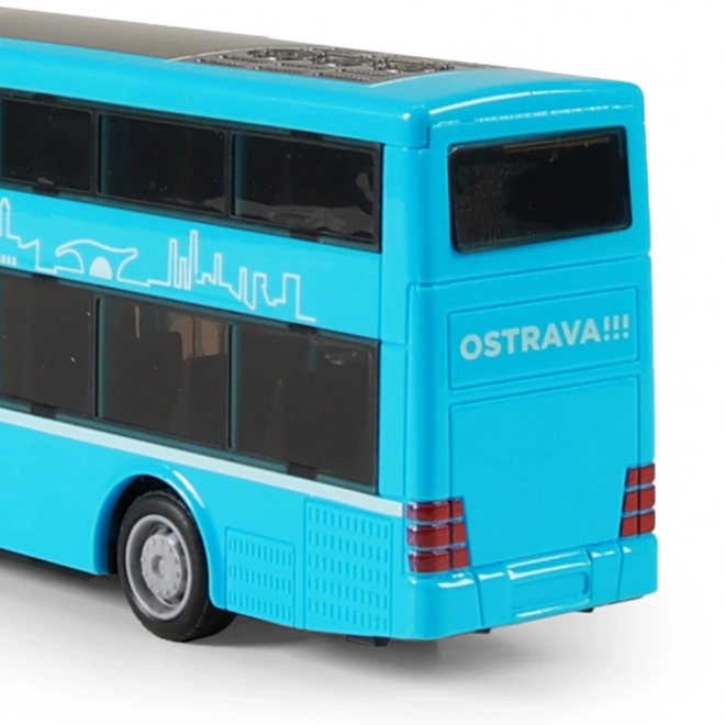 Dvodijelni autobus igračka plava 20 cm
