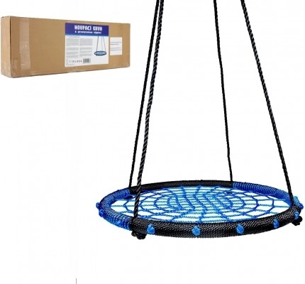 Viseći krug s užetom ispunjenim mrežom 80 cm – Plava