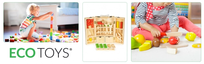 Drveni alat u radioničkoj kutiji, set XXL ECOTOYS