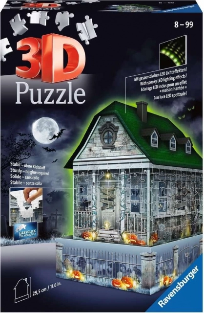 Ravensburger 3D puzzle sablasna kuća sa svjetlećim efektom, 216 dijelova