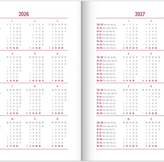 Dnevni planer Ljubičasti Aprint 2026