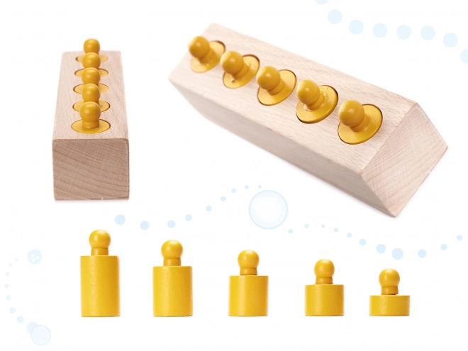 Drveno Montessori umetanje balonske težine u boji