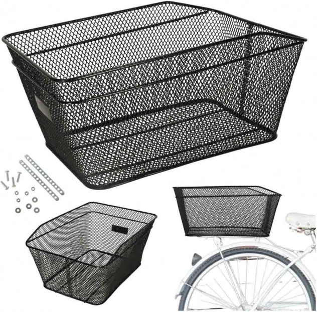 Metalna biciklistička košara za nosač crna 25kg