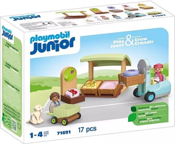 Igraći set Playmobil Junior Ekološka tržnica s viličarom