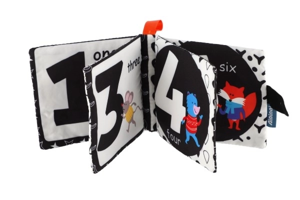 Knjiga meka tkanina 12x11cm 3 vrste na kartici u vrećici 3m+