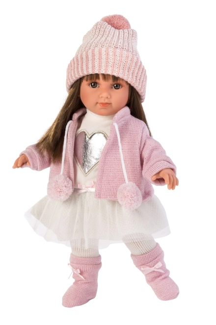 Llorens 53528 SARA - realistična lutka s mekim tekstilnim tijelom - 35 cm