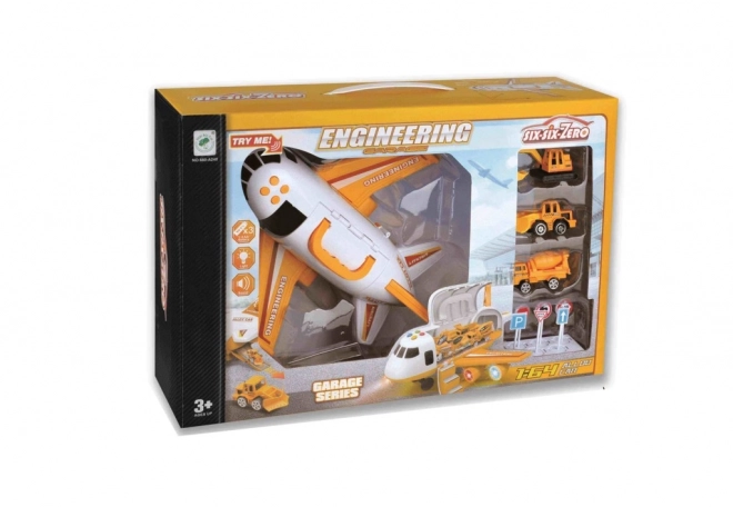Transportni avion s teretnim prostorom + 3 autića 1:64