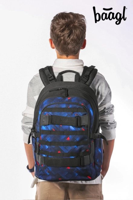 BAAGL set ruksak, pernica i sportska torba Skate Indigo