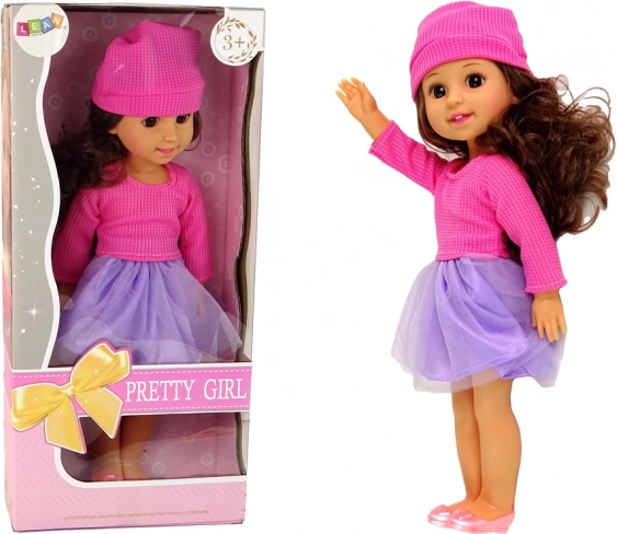 Modna lutka s smeđom kosom 35 cm