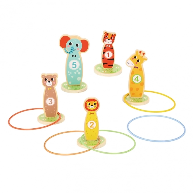 Drvena igra spretnosti Tooky Toy - gađanje mete životinjama