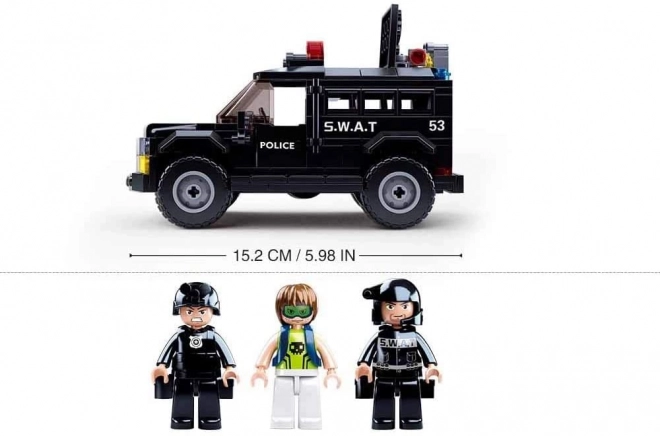 Sluban Policija M38-B0653 SWAT naoružano vozilo i lopov na 4-koltaču