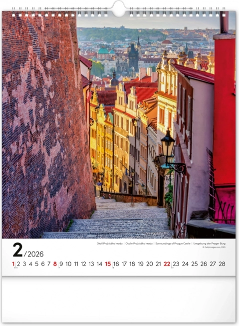 Zidni kalendar Praga 2026