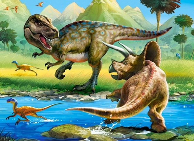 Puzzle Tyrannosaurus vs Triceratops 70 dijelova