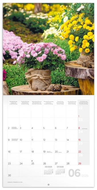 NOTIQUE Bilješke Kalendar Vrtovi 2025, 30 x 30 cm