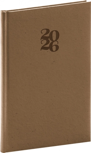 Tjedni dnevnik Essenza 2026 lješnjak 15 x 21 cm