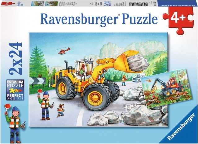 RAVENSBURGER Puzzle Teška mehanizacija u akciji 2x24 dijelova
