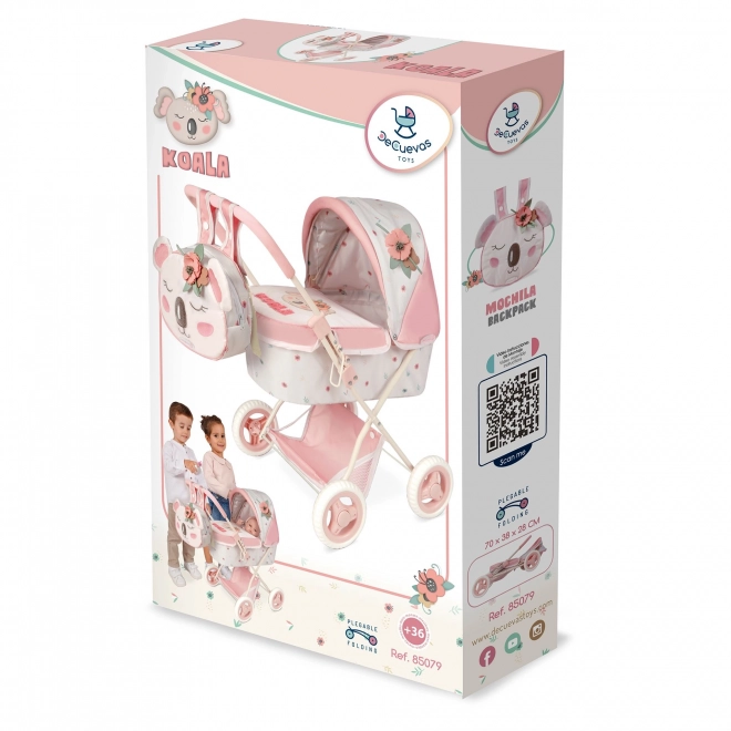 DeCuevas 85079 Sklopiva kolica za lutke s ruksakom KOALA 2024 - 60 cm