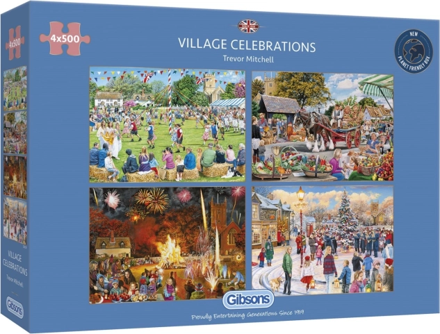 GIBSONS Puzzle Seoske svečanosti 4x500 dijelova
