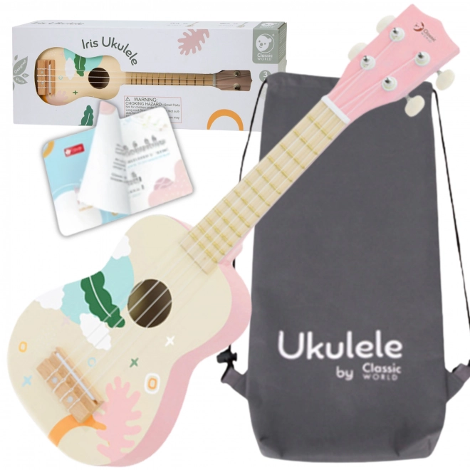 Klasični svijet drveno ukulele za djecu ružičasto