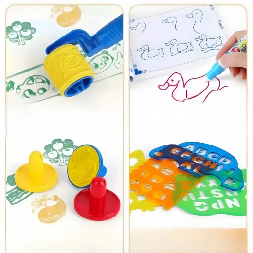 Bogat set šablona, pečata i valjka