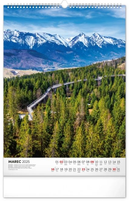 NOTIQUE Zidni kalendar Tatry 2025, 33 x 46 cm