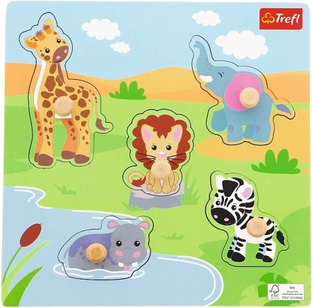 Drvene mini puzzle Safari – 5 dijelova