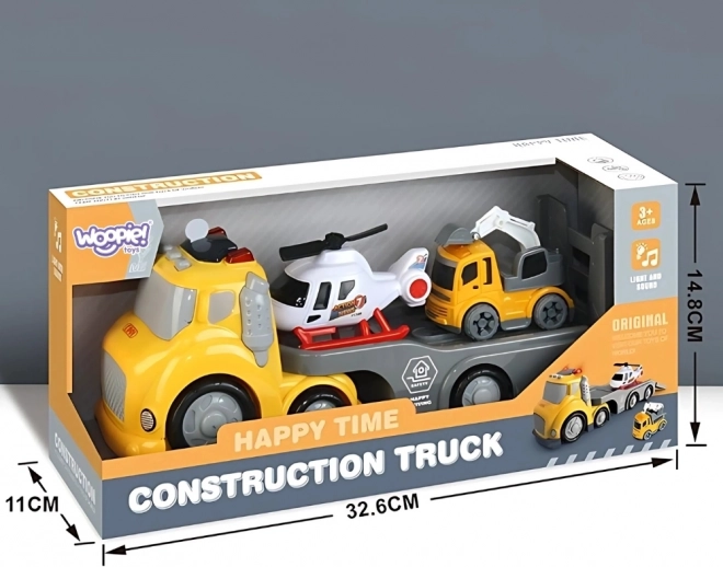 Žuti vučni komplet WOOPIE City Truck sa svjetlosnim i zvučnim efektima